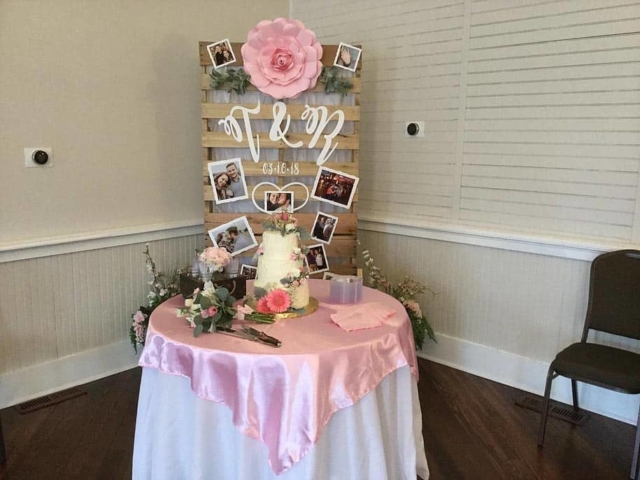 Pink and White Reception info table